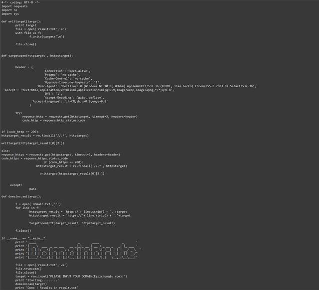 Python可是写脚本的神器!相当牛逼!信息资产收集类脚本编写!