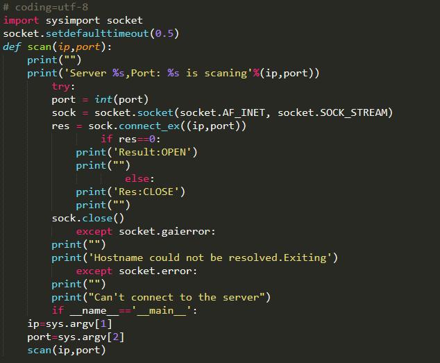 用Python实现一个端口扫描,只需简单几步就好