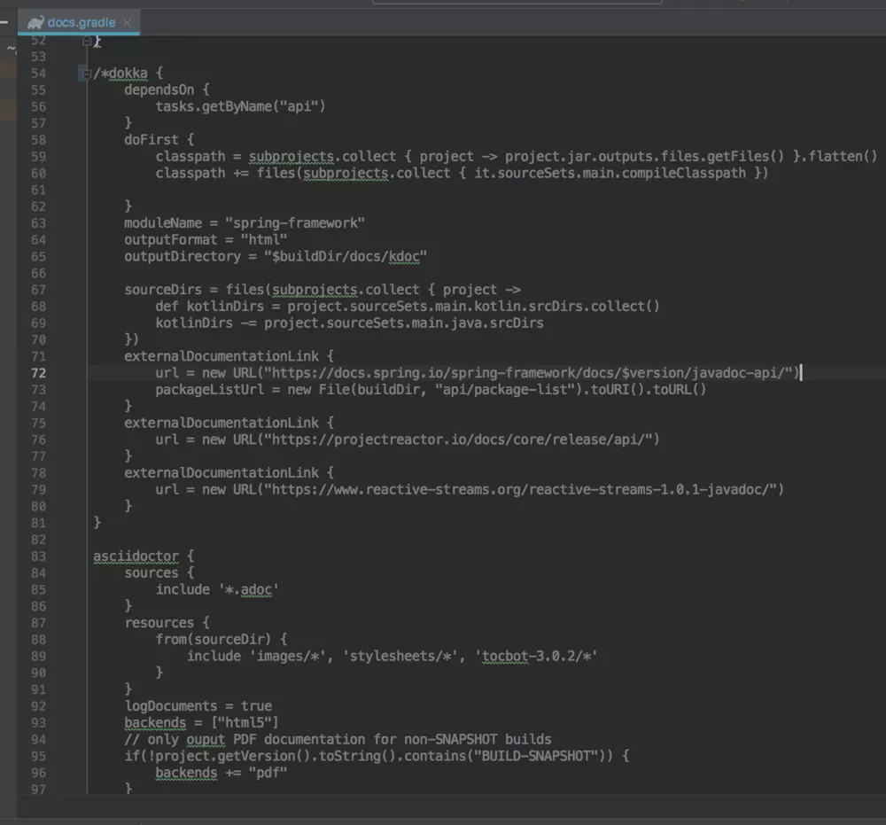 修改docs.gradle 脚本