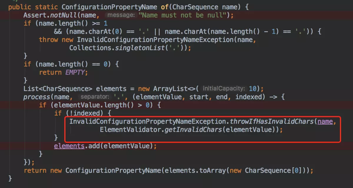 org.springframework.boot.context.properties.source.ConfigurationPropertyName#of
