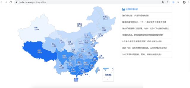Python+pyecharts:全国猪价地图的实现