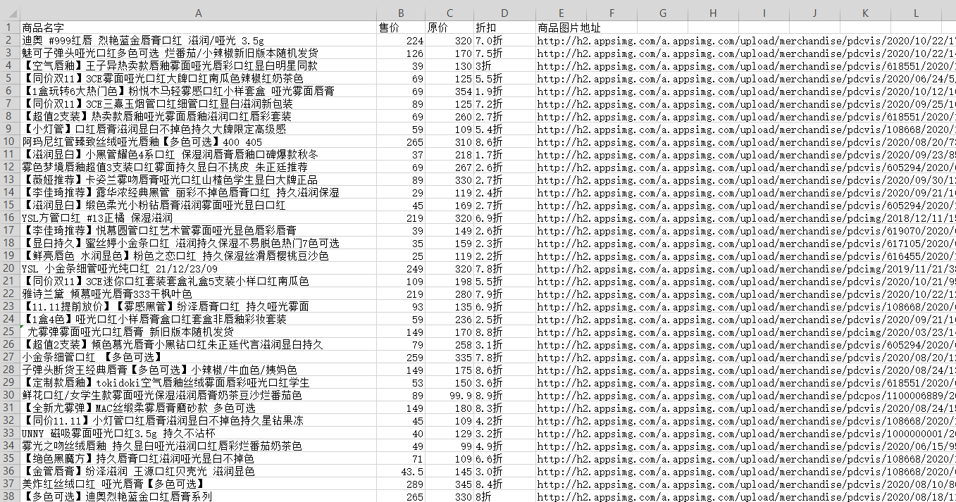 爬取唯品会口红数据,这次哪家打折力度最大?我看到0.8折的