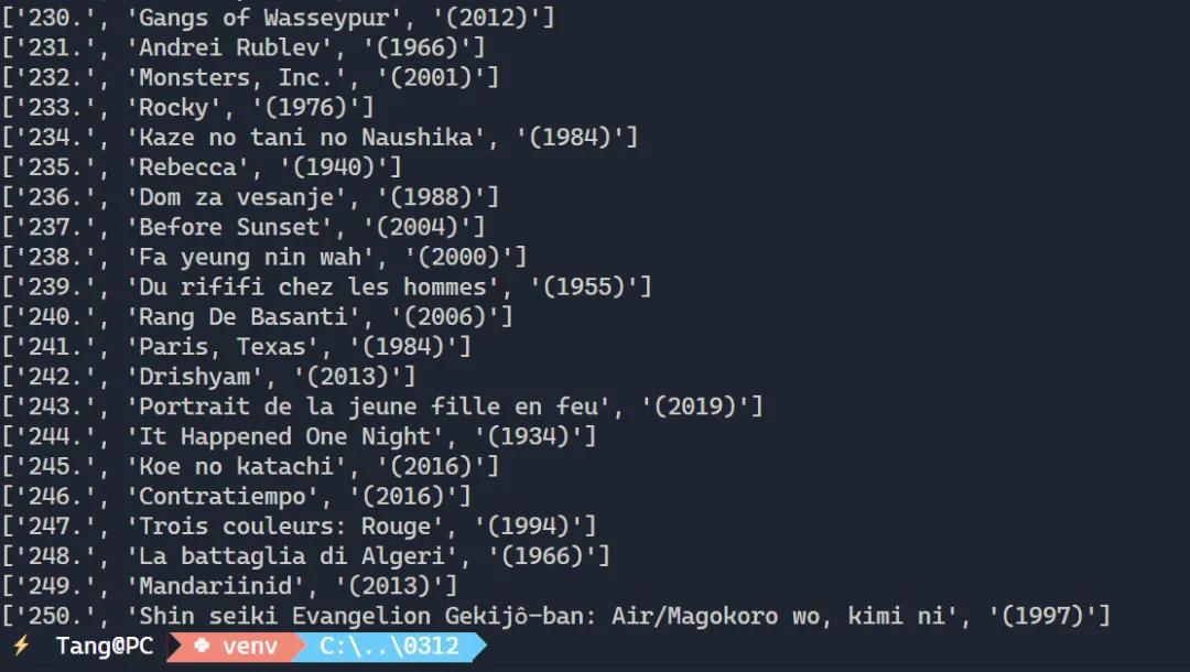 Python爬取全球是最大的电影数据库网站IMDb数据